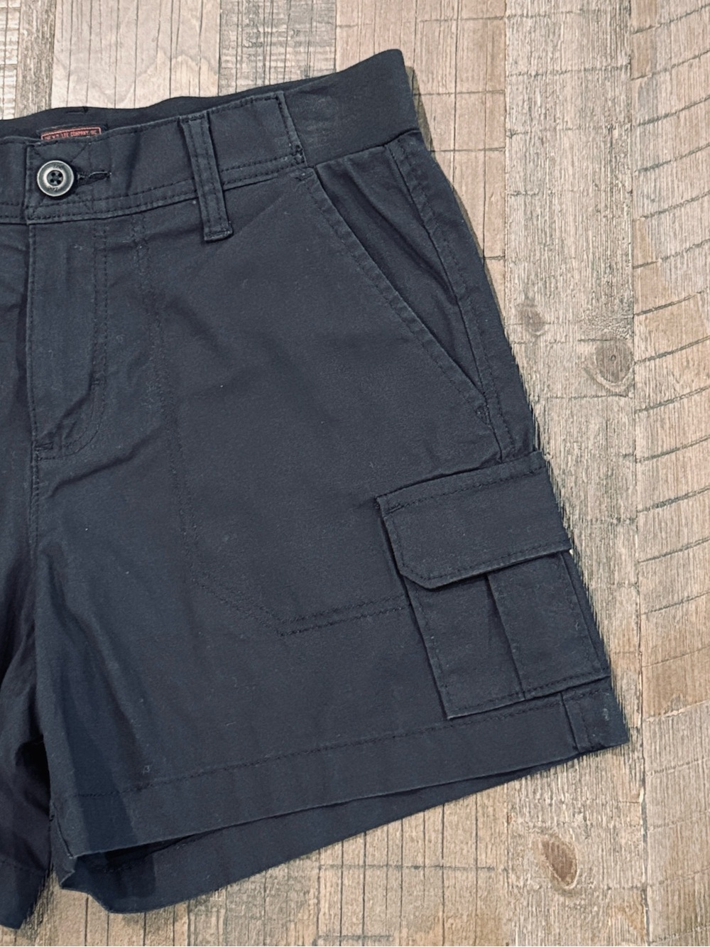 Lee Black Cargo Shorts Cotton Blend Pockets Belt Loops Casual Summer 4 - Picture 3 of 9